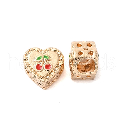 Rack Plating Alloy Enamel European Beads PALLOY-S189-51G-1