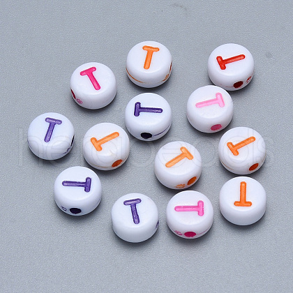 Craft Acrylic Horizontal Hole Letter Beads SACR-S201-11T-1