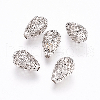Rack Plating Brass Filigree Beads KK-D530-09P-1