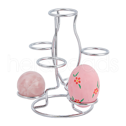7-Slot Iron Easter Egg Display Stands ODIS-WH0058-21A-P-1