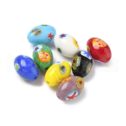 Handmade Millefiori Glass Beads LAMP-U004-02-1
