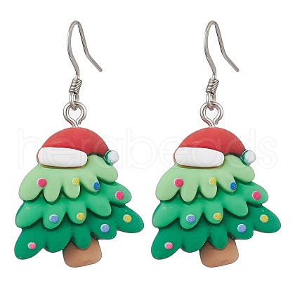 Christmas Resin Dangle Earrings EJEW-JE06090-1
