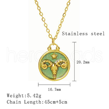 Stainless Steel Enamel Constellation Pendant Necklaces DJ0261-2-1
