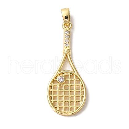 Brass Micro Pave Cubic Zirconia Pendants KK-S391-07G-02-1