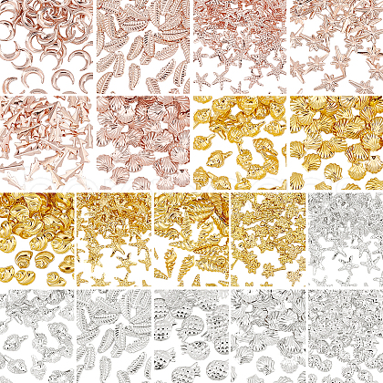 Olycraft 800Pcs 16 Style Ocean Themed Alloy & Brass Cabochons MRMJ-OC0002-63-1