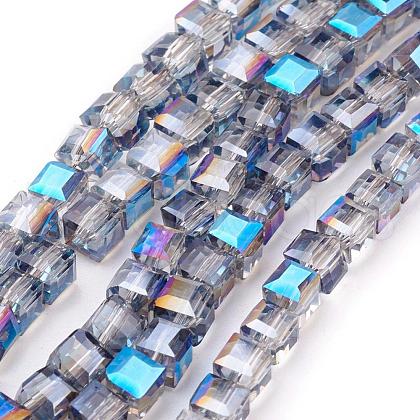 Electroplate Glass Beads Strands EGLA-D018-4x4mm-16-1