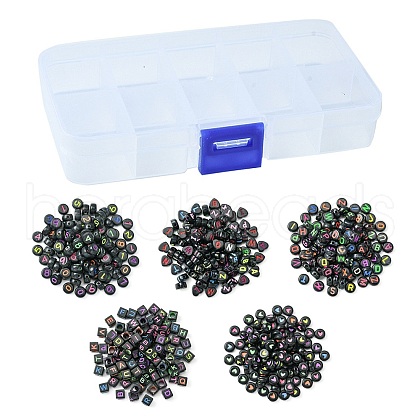 500Pcs 5 Styles Opaque Acrylic Beads MACR-YW0002-44-1
