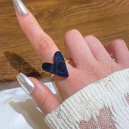Heart Brass with Acrylic Finger Rings for Women FS-WG6A11D-04-1