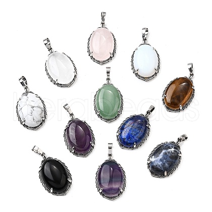 Natural & Synthetic Mixed Stone Pendants G-Q350-02-1