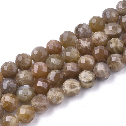 Natural Sunstone Beads Strands G-S345-6mm-009-1