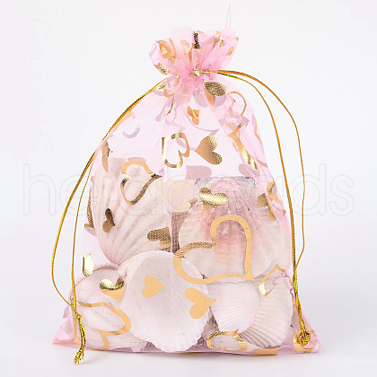 Heart Printed Organza Bags OP-R022-13x18-02-1