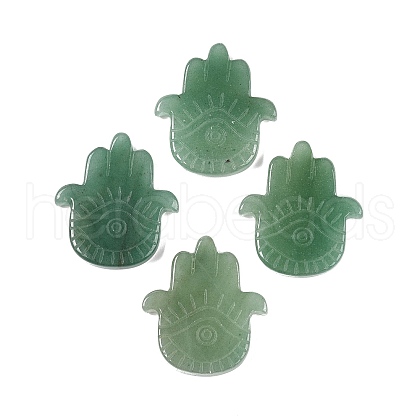 Natural Green Aventurine Hamsa Hand with Eye Figurines DJEW-N003-04H-1