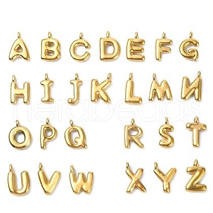 304 Stainless Steel Alphabet Pendants STAS-U033-02G-1