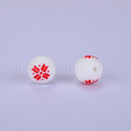 Printed Round Silicone Focal Beads SI-JX0056A-125-1