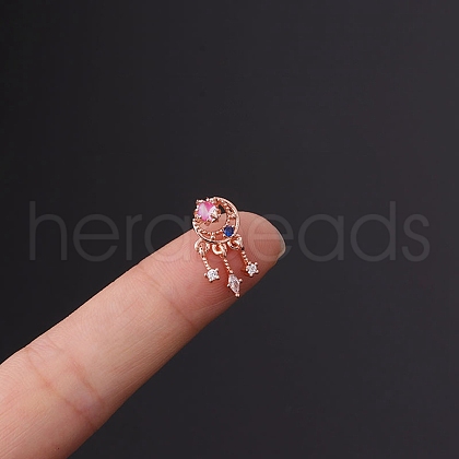 Brass Micro Pave Cubic Zirconia Cartilage Earrings WGF347E-18-1