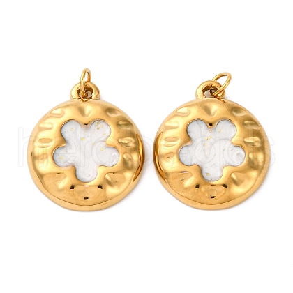 304 Stainless Steel Enamel Pendants STAS-U061-36G-01-1