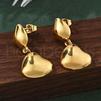 304 Stainless Steel Dangle Stud Earrings for Women EJEW-U052-08G-1