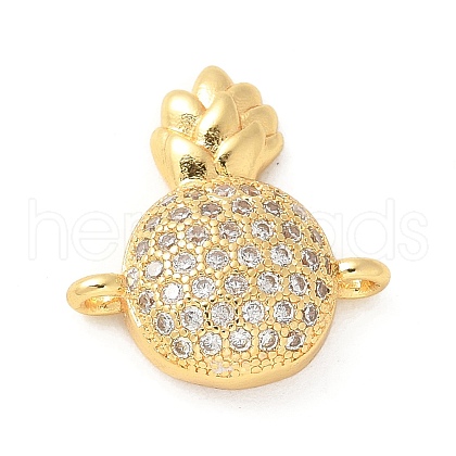 Brass Micro Pave Cubic Zirconia Connector Charms KK-U053-11G-1