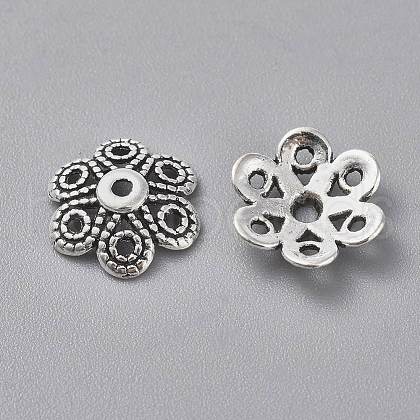 Tibetan Style Alloy Fancy Bead Caps TIBEB-LF10883YKG-AS-FF-1