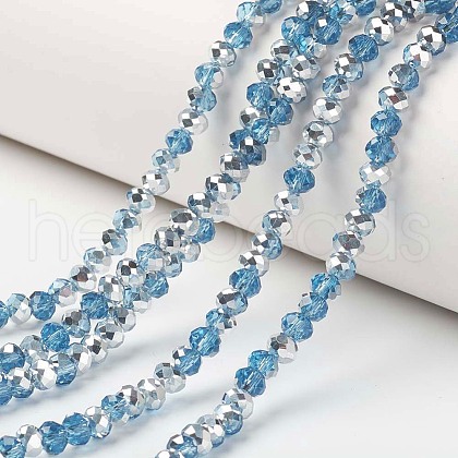 Electroplate Transparent Glass Beads Strands EGLA-A034-T2mm-M18-1