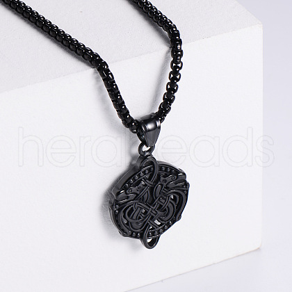 Retro Double Dragon Punk Hip-hop Street Fashion Stainless Steel Pendant Necklaces YF8370-3-1