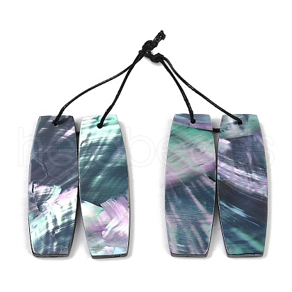 2Pcs Natural Black Lip Shell Pendants FIND-Z079-01C-1