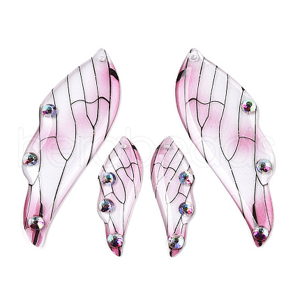 Transparent Epoxy Resin Pave Rhinestone Big Pendants RESI-TAC0021-97A-1