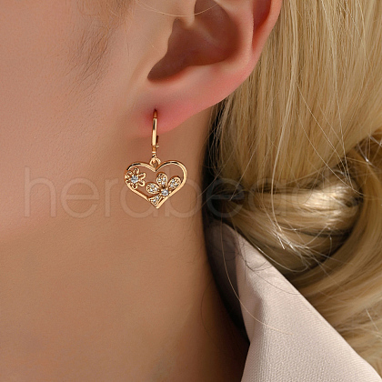 Fashionable Fringed Heart Tassel Brass Hoop Earrings IJ9645-1