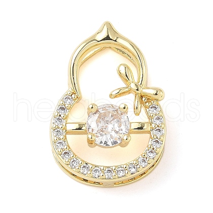 Brass Micro Pave Cubic Zirconia Pendants KK-D357-17A-G-1