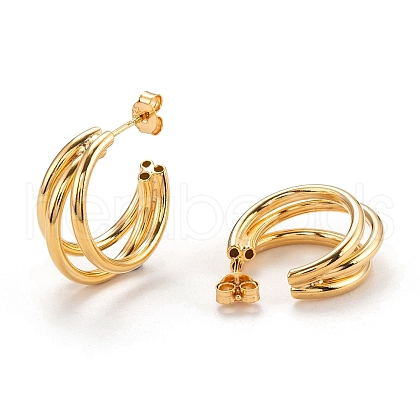 925 Sterling Silver Half Hoop Earrings EJEW-H110-16G-1