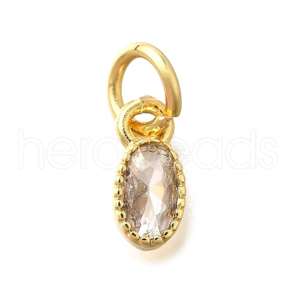 Brass Micro Pave Cubic Zirconia Pendants KK-Z102-05G-02-1