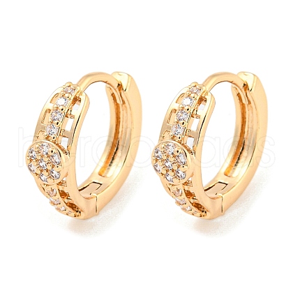 Brass Micro Pave Cubic Zirconia Hoop Earrings EJEW-A107-04B-KCG-1