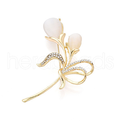 Flower Alloy Brooch JEWB-C037-33B-G-1