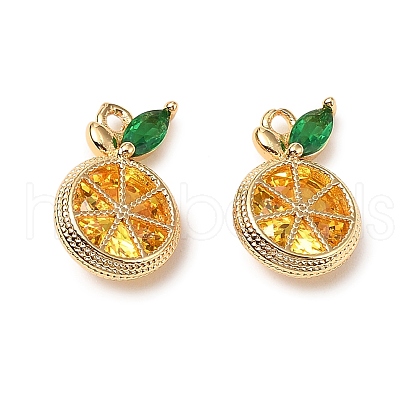 Brass Micro Pave Cubic Zirconia Charms KK-A259-24G-02-1
