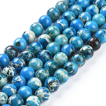 Natural Imperial Jasper Beads Strands G-G814-07-8mm-01-1