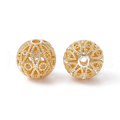 Brass Hollow Beads KK-P219-02G-1