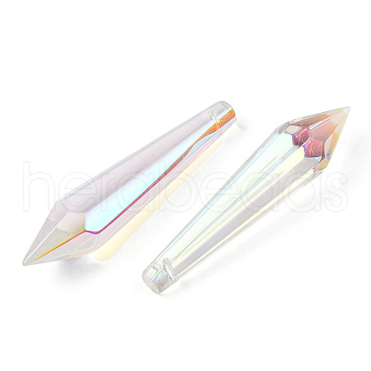 Electroplated Glass Big Pendants EGLA-Q122-09-1