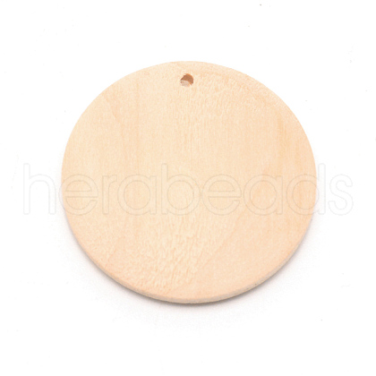 Blank Natural Wood Circle Pendants WOOD-WH0119-04C-1