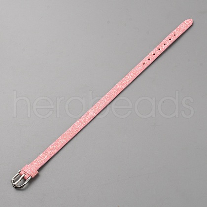 Blank PU Leather Cord Bracelet with Alloy Clasps AJEW-TAC0041-01B-01-1