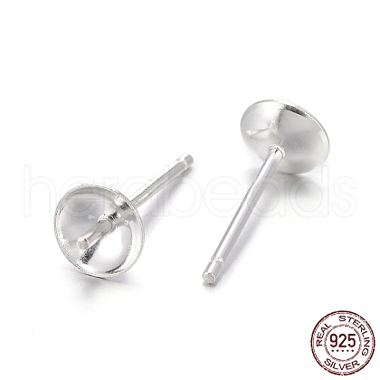 925 Sterling Silver Stud Earring Findings STER-K167-027C-S-1