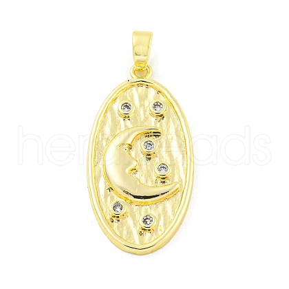 Brass Micro Pave Clear Cubic Zirconia Pendants KK-P263-04B-G-1