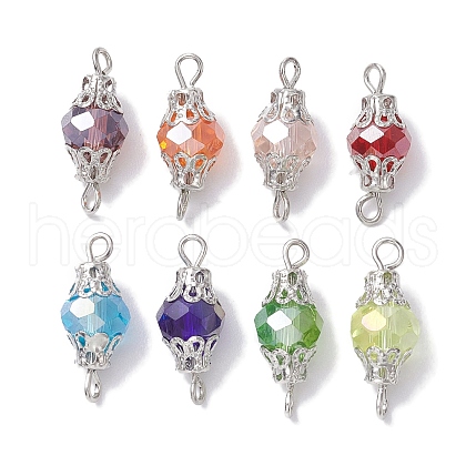 Mixed Color Glass with Iron Connector Link PALLOY-JF02642-03-1