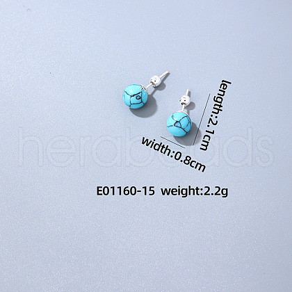 Handmade Fashion Gemstone Stainless Steel Bead Earrings Accessories for Autumn/Winter VH6205-12-1