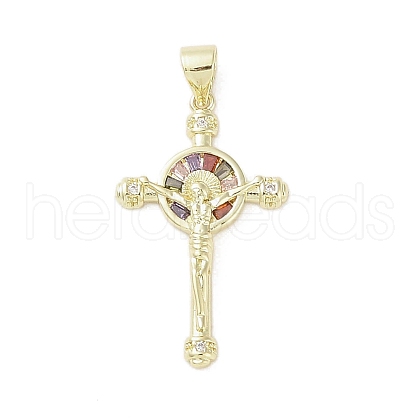 Real 18K Gold Plated Brass Micro Pave Cubic Zirconia Pendants KK-A209-08G-01-1