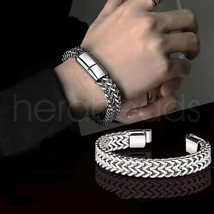 Punk Style 304 Stainless Steel Curb Chain Bracelets for Men WGFAED6-02-1