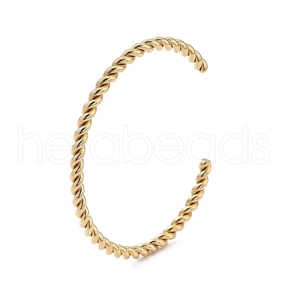Ion Plating(IP) 304 Stainless Steel Cuff Bangles for Women BJEW-Z078-07G-1