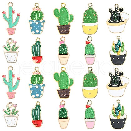 30Pcs 10 Styles Alloy Pendants ENAM-CJ0003-01-1