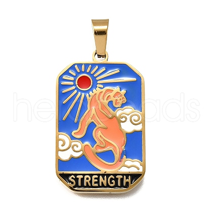 Tarot 304 Stainless Steel Enamel Pendants STAS-M119-09Q-G-1