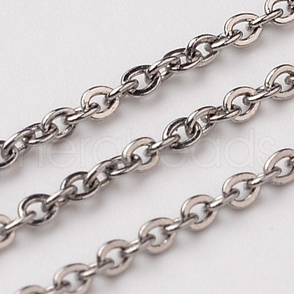 Non-Tarnish 3.28 Feet 304 Stainless Steel Rolo Chains X-CHS-L015-30-1