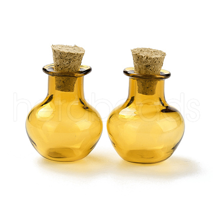 Round Glass Cork Bottles Ornament GLAA-D002-03G-1